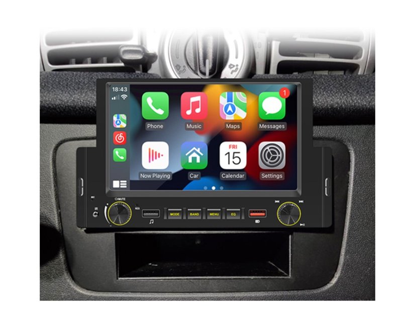 1DIN autorádio s 6,2" LCD/3x USB/Bluetooth/CarPlay/AndroidAuto/Mirrorlink