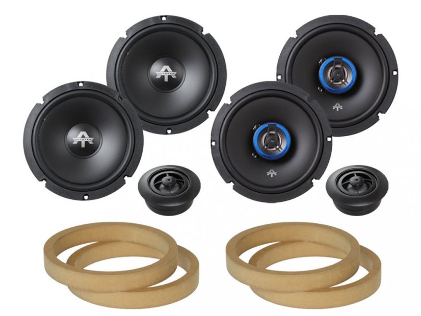 Predné a zadné reproduktory Autotek ATX6.2C pre Volkswagen T-Roc (2017-)