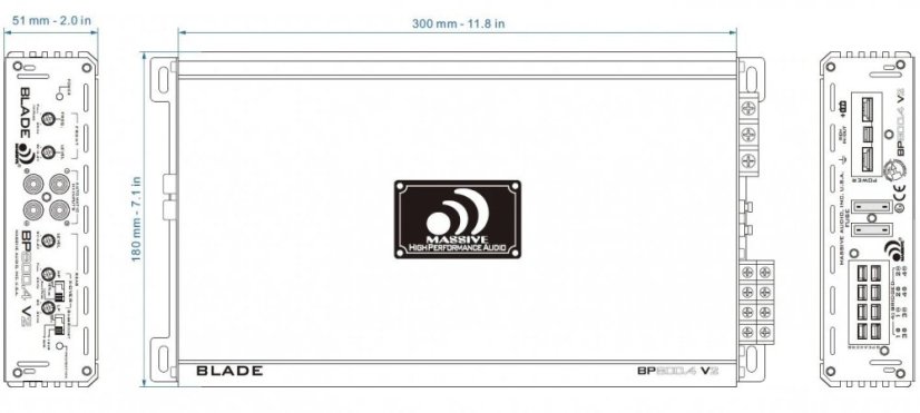Zosilňovač Massive Audio BP800.4 V2