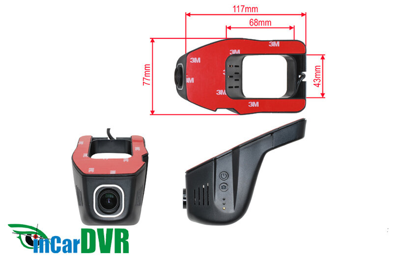 DVR kamera HD, Wi-Fi, univerzálna pod zrkadlo