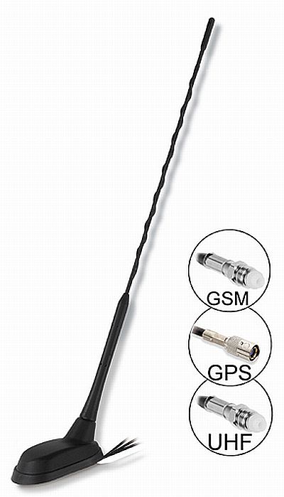 Autoanténa VHF+GPS+GSM strešná anténa 60°