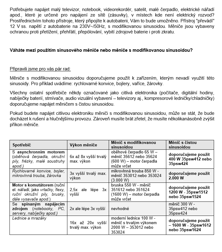 Menič napätia z 12/230V + USB, 5000W
