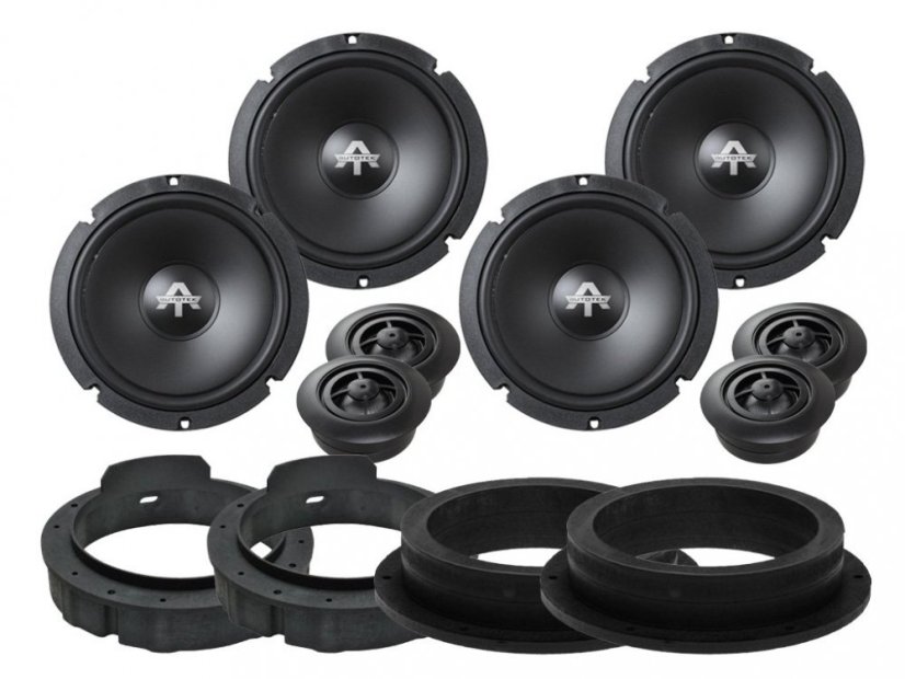 Predné a zadné reproduktory Autotek ATX6.2C pre Volkswagen Tiguan (2007-2016)
