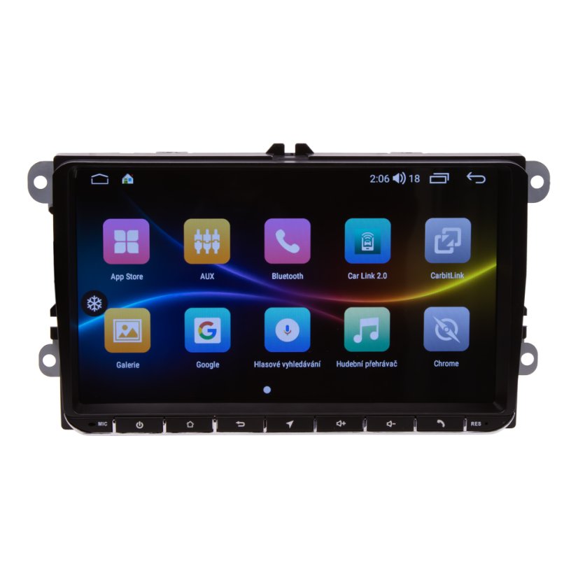 Autorádio pre VW, Škoda s 9" LCD, OS Android, WI-FI, GPS, CarPlay, Bluetooth, 2x USB, 4G