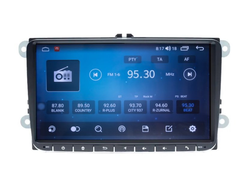 Autorádio pre VW, Škoda s 9" LCD, OS Android, WI-FI, GPS, CarPlay, Bluetooth, 2x USB, 4G