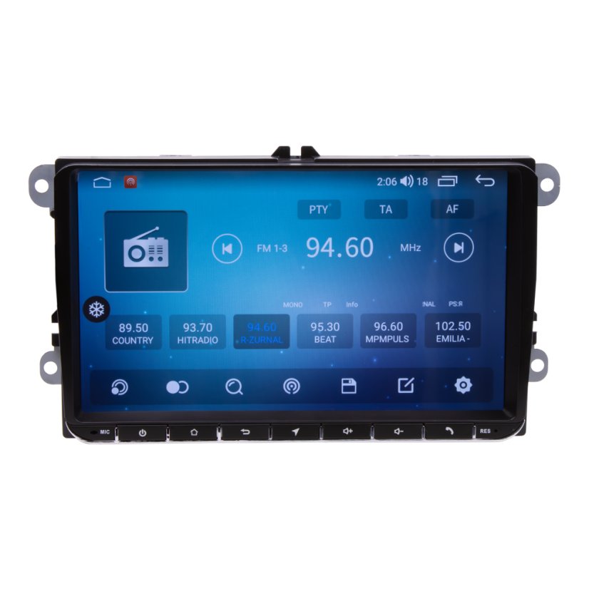 Autorádio pre VW, Škoda s 9" LCD, OS Android, WI-FI, GPS, CarPlay, Bluetooth, 2x USB, 4G