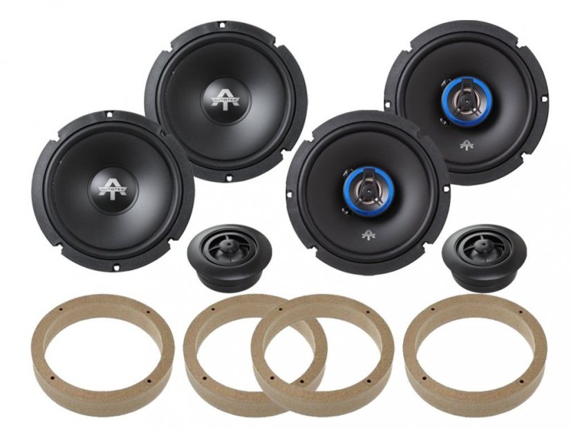 Predné a zadné reproduktory Autotek ATX6.2C pre Volkswagen Polo (2009-2017)