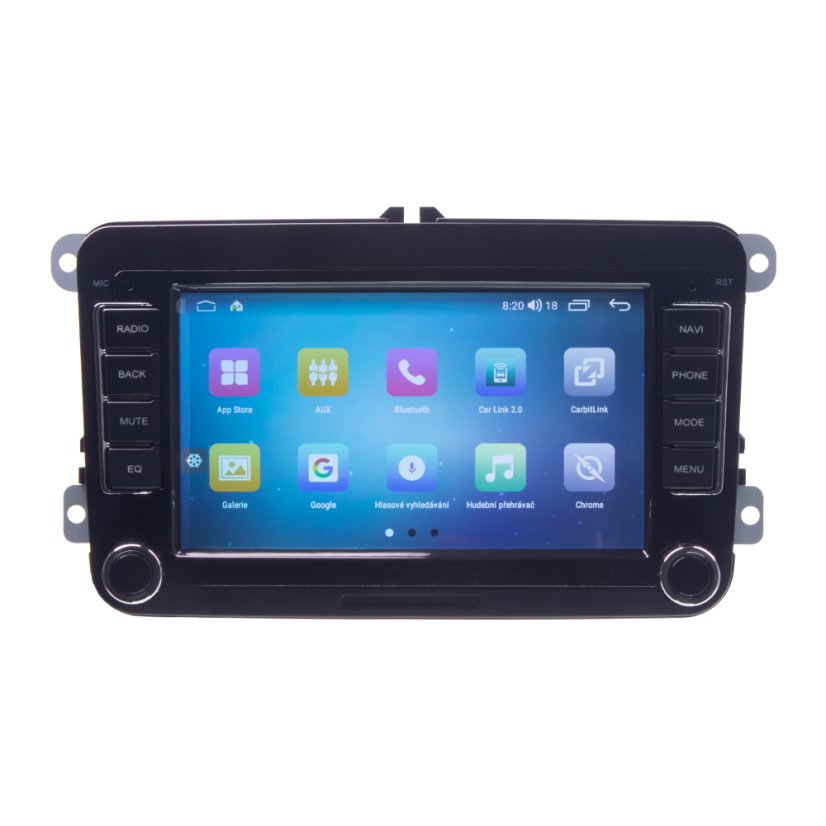 Autorádio pre VW, Škoda s 7" LCD, Android, WI-FI, GPS, CarPlay, Bluetooth, 4G, 2x USB