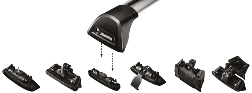 Strešný nosič YAKIMA bez presahu vhodný pre Volkswagen - Farba: Strieborná